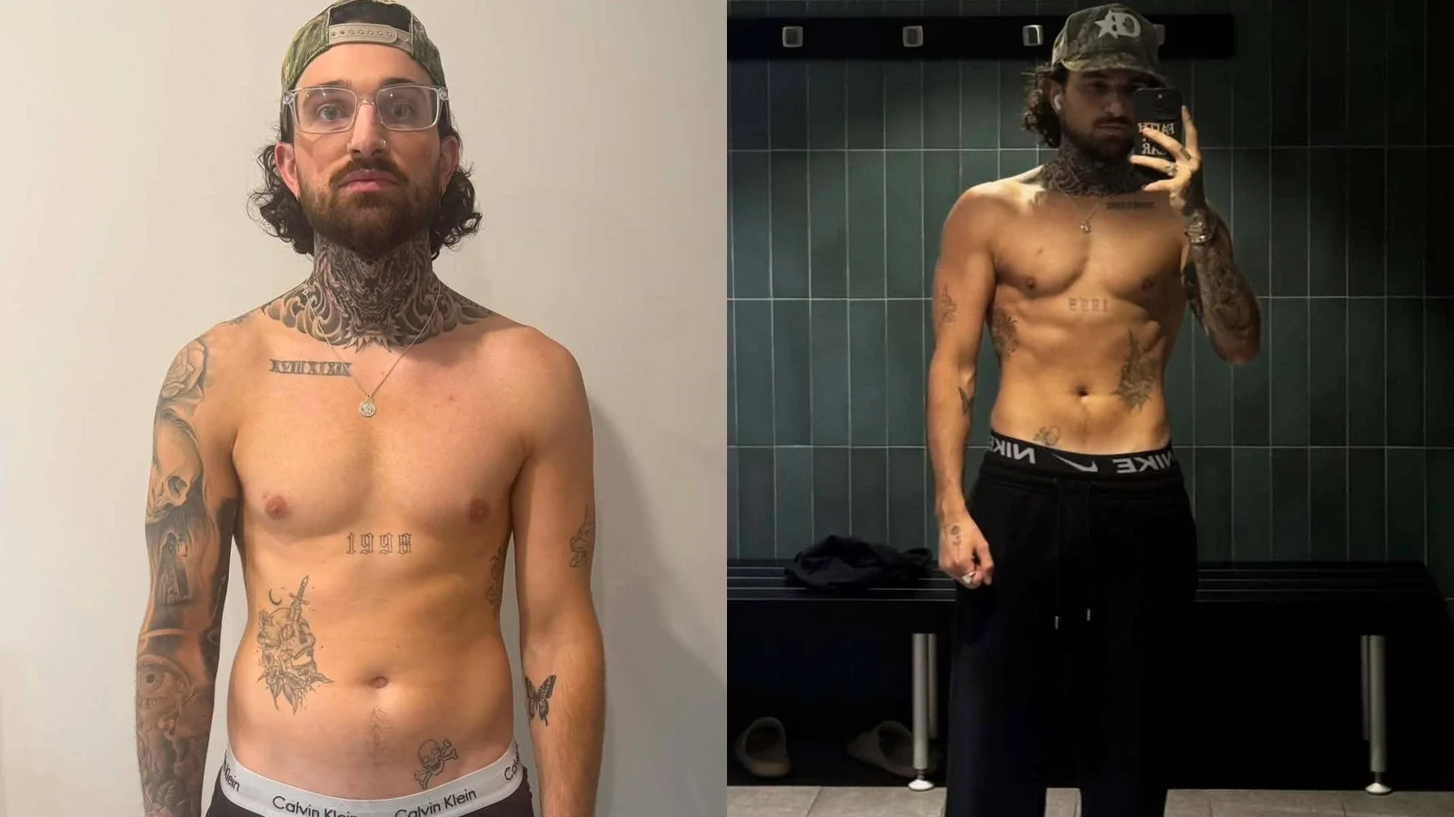 Elliot before and after, 8 Week Transformation