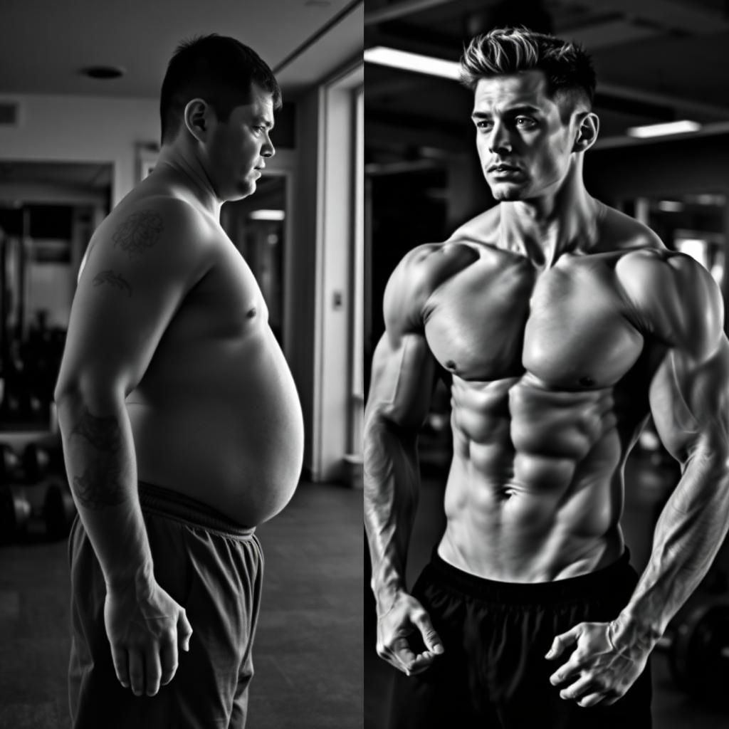 Amrinder before and after, 8 Month Transformation