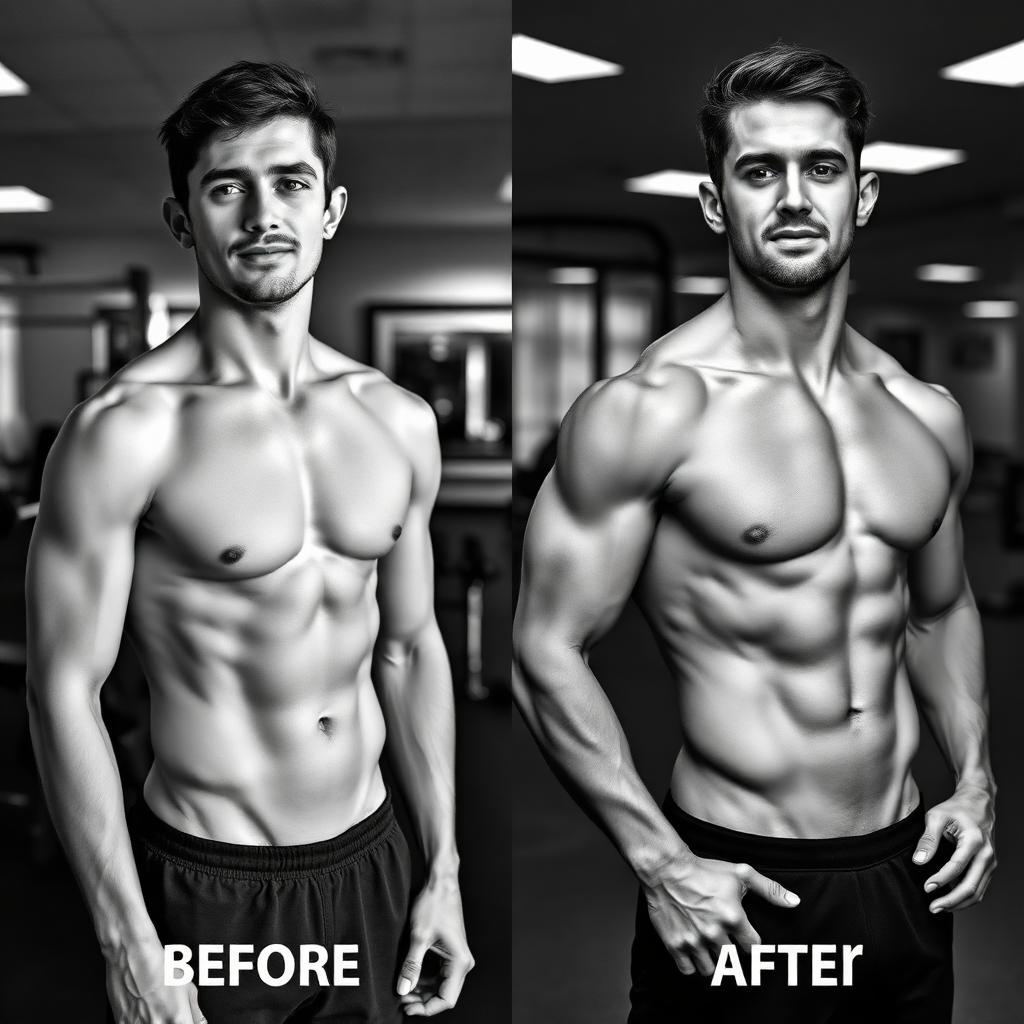 Hayden before and after, 4 Month Transformation